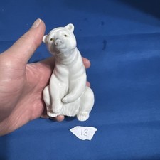 Vintage Ladro Resting Polar Bear Ceramic Figurine 14 Cm Tall