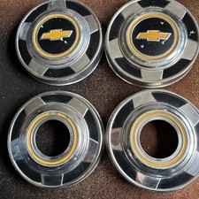 Set 4 Chevy Truck Dog Dish Hubcaps 12 Ton 73-87 Oem K10 4wd 2 Fr 2 Rear