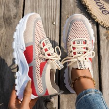 Damen Sneaker Flyknit Mesh Atmungsaktiv Schn�...
