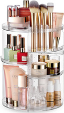 360 Rotating Makeup Organizer Countertop - Adjustable Shelf Height - the Perfect