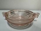 Vtg 1930's Anchor Hocking Manhattan Art Deco Pink Depression Bowl