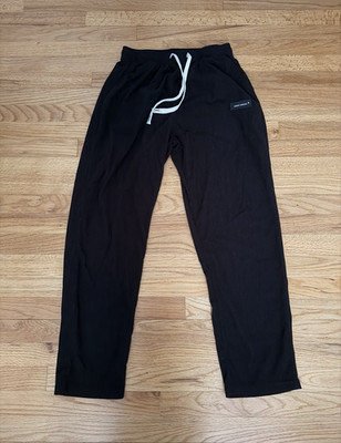 shien Men's Black Solid Jogger Activewear Pants L Elastic Waist Drawstring