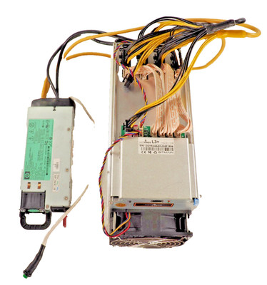 ANTMINER L3+ Submodel: 504M BITMAIN MINER w/ HSTNS-PL11 PSU