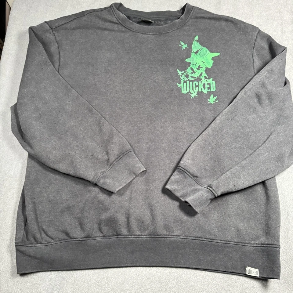 Sudadera Wicked Para Hombres 2XL Carbón Cuello Redondo Pullover Bruja Gráfico Broadway Foto 4 de 4