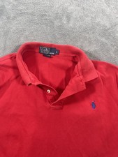 Polo By Ralph Lauren Polo Shirt Mens Large Red 100 Cotton Casual Short Sleeve