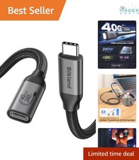 USB C Extension Cable 5ft Braided 40Gbps 8K 4K 240Hz 240W Fast Charging