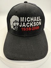 MICHAEL JACKSON King Of Pop Memorial 1958-2009 Black Baseball Hat Cap