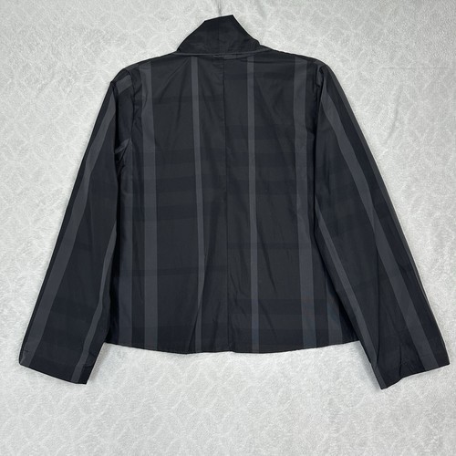 Sun Kim Cropped Open Drape Jacket Small Black Stripe Lagenlook Modern Cyberpunk - Picture 4 of 9