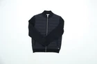 Autograph Men's Black Regular Hybrid Bomber Jacket Jersey Sleeves Quilted Body