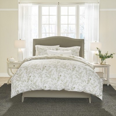 Home - Queen Duvet Cover Set, Cotton Reversible Bedding with Matching Shams, Med