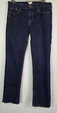 J Crew Jeans W28 L31 Dark Wash Blue Stretch Straight Leg Casual Evening Party