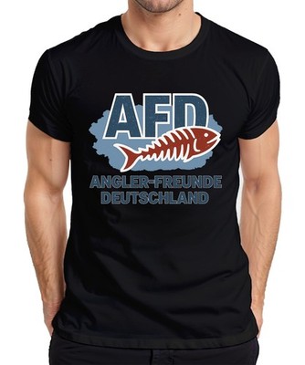 AFD Anglerfreunde Deutschland Angeln Angelsport Geschenk Fisch Herren T-Shirt