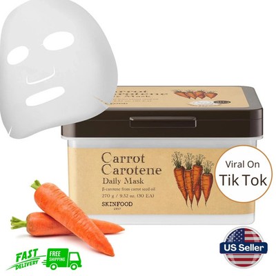 SKINFOOD Carrot Carotene Daily Sheet Mask, Korean Skincare Hack, 5-Minute Qui...