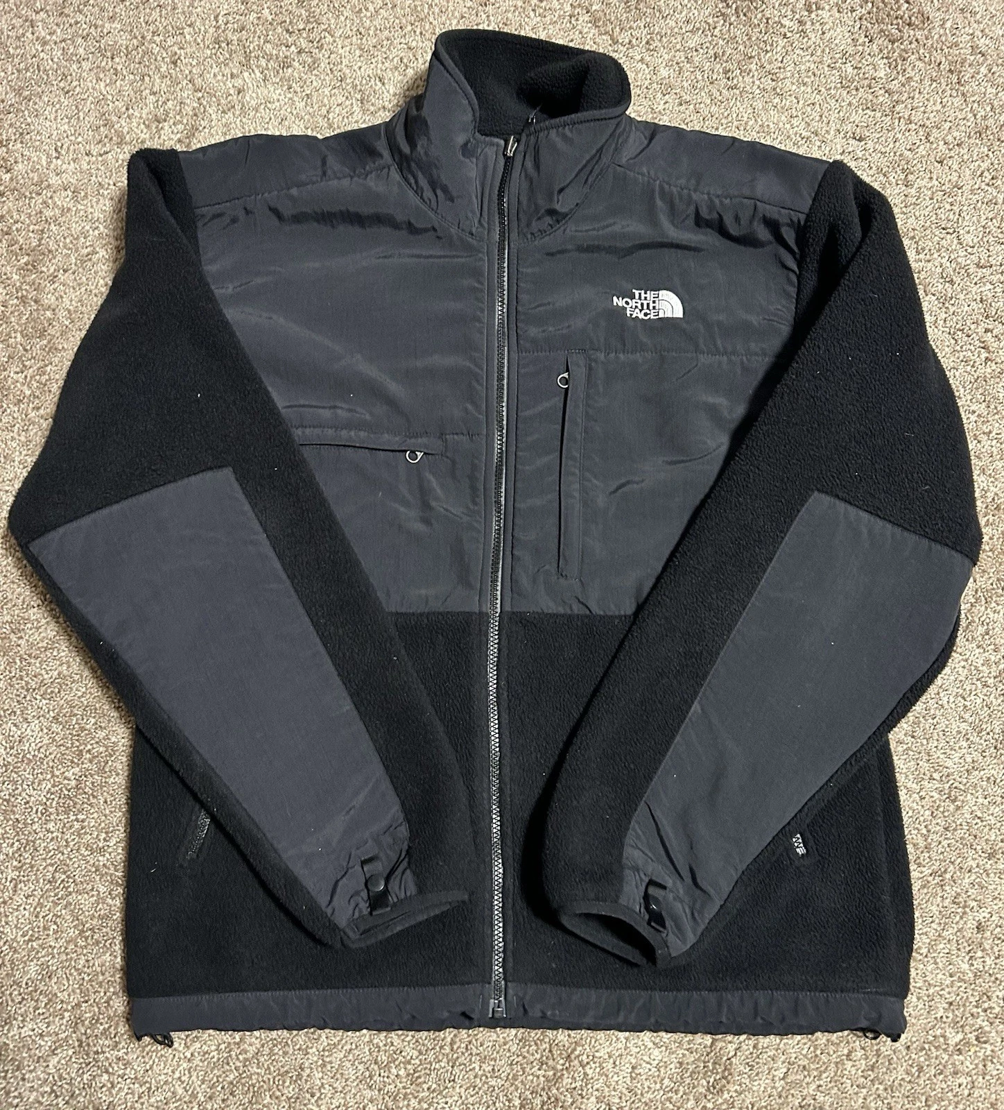 The North Face Polartec Recycled Fleece Jacket Mens L Black Full Zip Outdoor