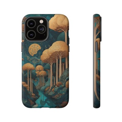 Phone Ink - Lifetime Warranty Custom Case - Ornate Woodland Forest Gold Trees