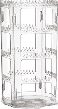 360 Rotating Earring Holder and Jewelry Organizer, 4 Tiers Jewelry Rack Display