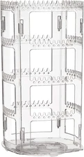 360 Rotating Earring Holder and Jewelry Organizer, 4 Tiers Jewelry Rack Display