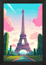 Eiffel Tower Vector Art Framed Wall Art Poster Canvas Print Picture