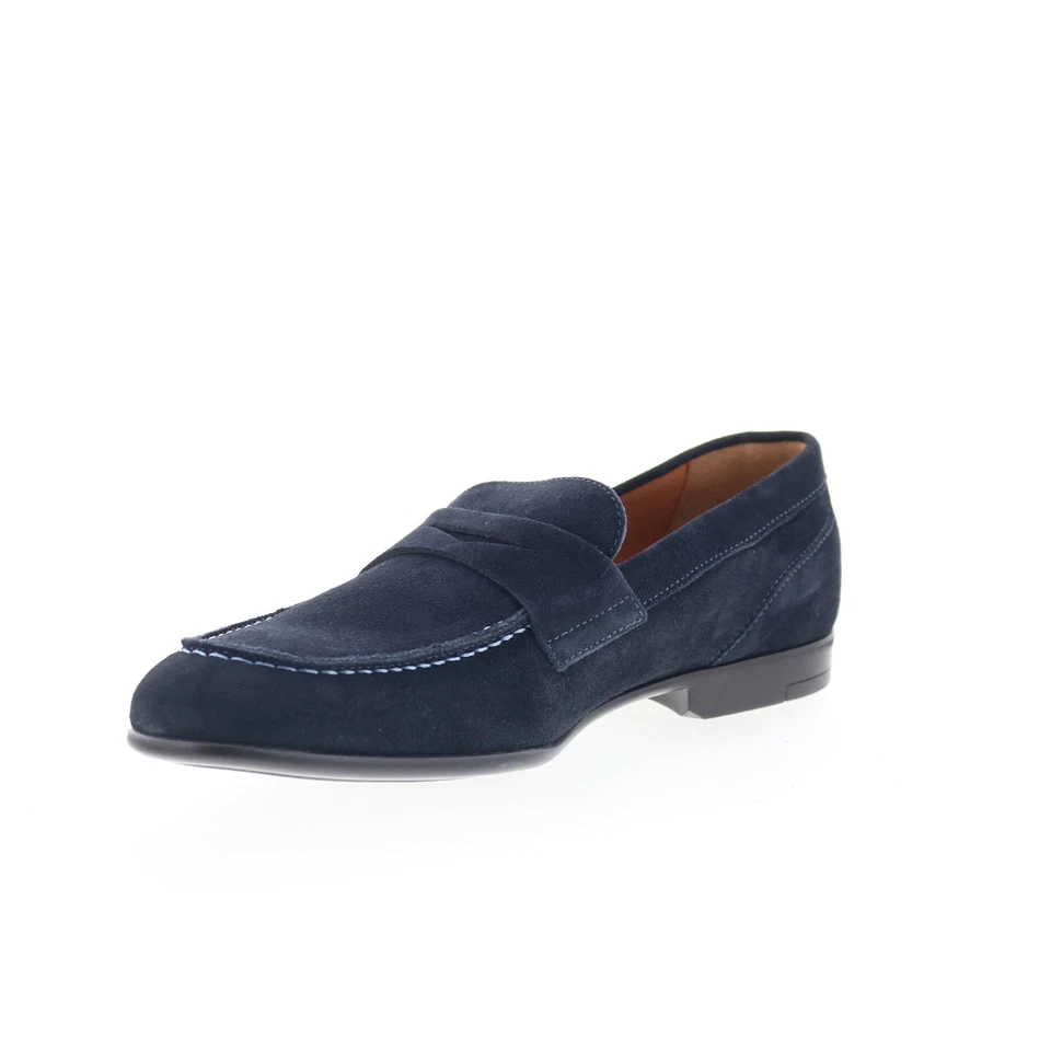 Bruno Magli Silas SILAS1 Mens Blue Suede Loafers & Slip Ons Penny Shoes - Image 4 of 4