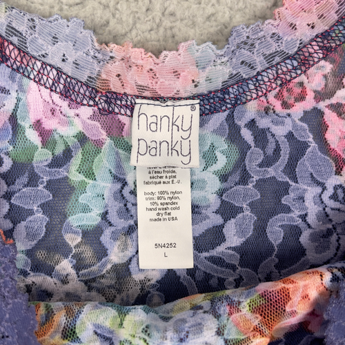 Hanky Panky Camicia in Pizzo Donna L Blu Firma Floreale Made in USA 5N4252 - Foto 2 di 6