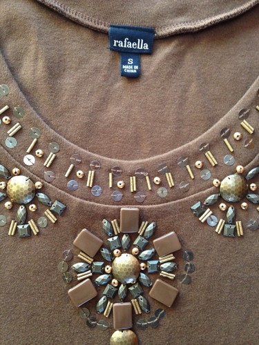Top donna Rafaella marrone in maglia con perline usato in ottime condizioni - taglia S - Foto 2 di 2