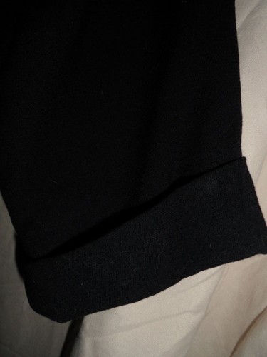 Jacket Black Wool w/White Fur Collar &Trim Women's SZ L 50's-60's Vintage - Picture 4 of 4