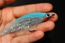 10 pcs 1/0 Holo Silver Salmon Trout Sea Bass Steelhead Minnow Fly Fishing Flies