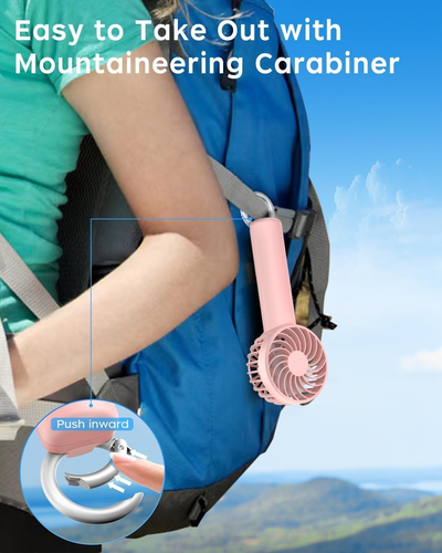 Mini Handheld Fan, Small Portable Fan Battery Operated, Personal Fan with 3 Spee - Picture 4 of 12