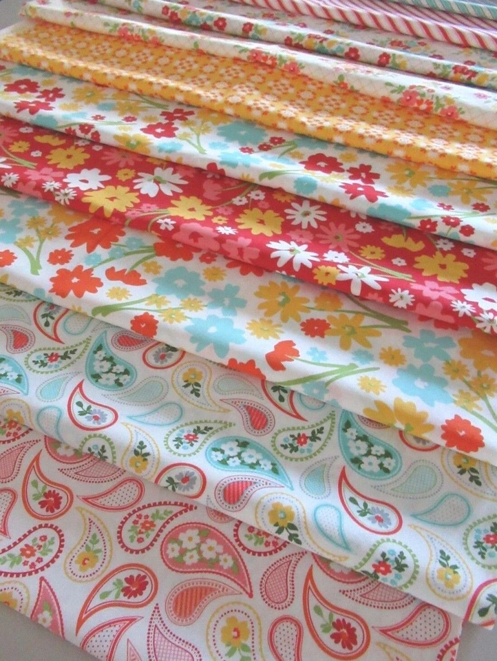 Mama's Cottage April Rosenthal Moda Paisley Vintage Retro Floral Flowers Stipes - Image 3 of 4