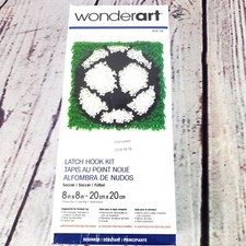 Wonderart Latch Hook Kit 8"X8" Soccer Beginner 426138 BRAND NEW SEALED