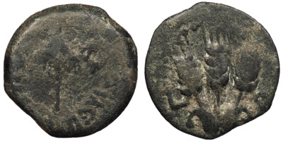 Judaea Herodian Dynasty Agrippa I 37-44 CE Prutah Fine #AC79965