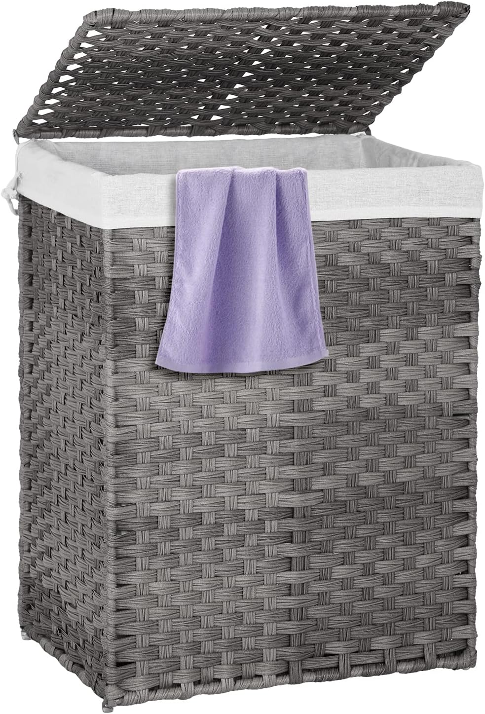 Foldable Handwoven Rattan Laundry Basket Hamper 90L/110L Storage Solution-image
