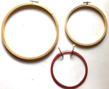 Lot of 3 NEW Needlework Framing Hoops - Set of 3  2 Wood 1 Plastic - 5 ,6 ,8 
