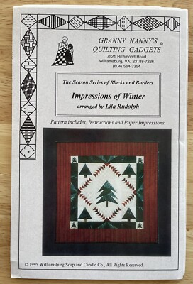 Vintage Granny Nanny's Quilting Gadgets ''Impressions of Winter'' Pattern 9504
