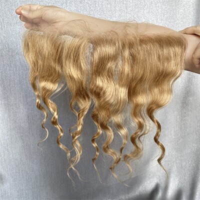3pcs lace frontal 27# 12'' Loose Wave human hair Free shipping