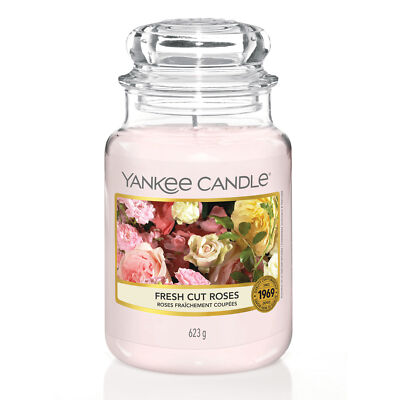 YANKEE CANDLE Große Kerze FRESH CUT ROSES 623 g Duftkerze