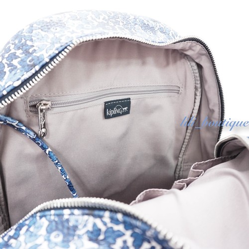 NWT Kipling BP4301 Amory Backpack Navy Pouch Polyurethane PU Bubbly Floral Multi - Picture 9 of 12