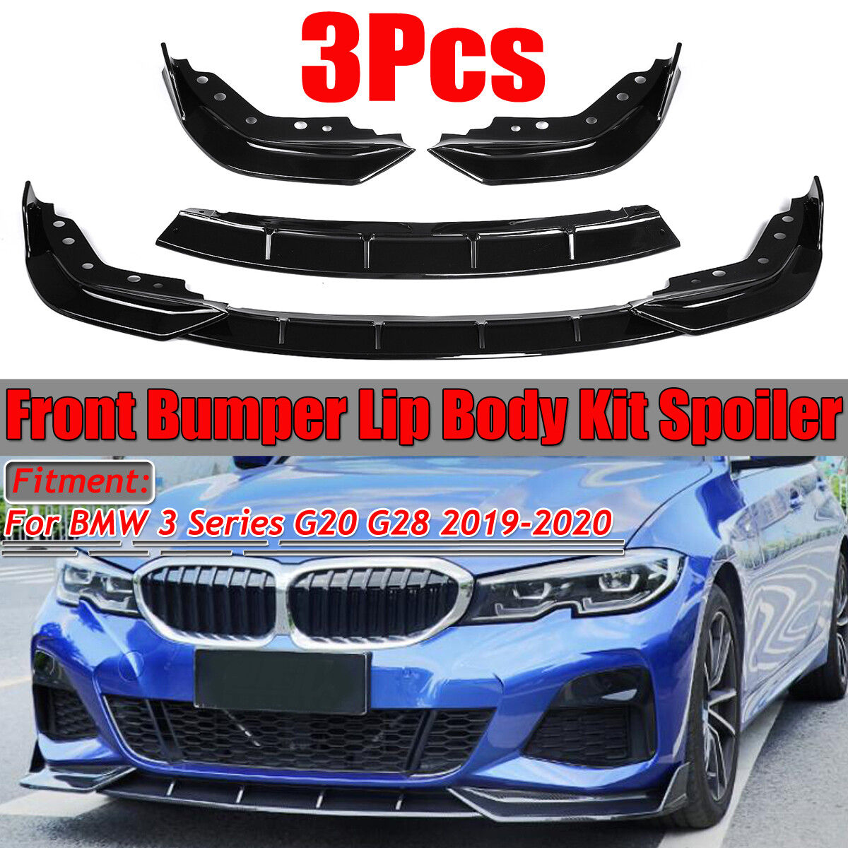 For 2019-2022 BMW 3 Series G20 G21 Front Bumper Lip Splitter