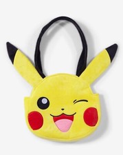 Pokemon Pikachu Plush Tote Bag Officially Licensed Product Yellow Big Face