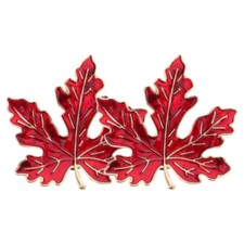 2PCS Maple Leaf Pin Women Clothes Retro Brooch Lapel Pin Jewelry Scarf Brooch