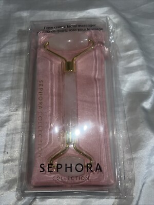 SEPHORA Anti Aging Facial Roller Rose Quartz Massage Tool Skin Boost NEW SEALED 
