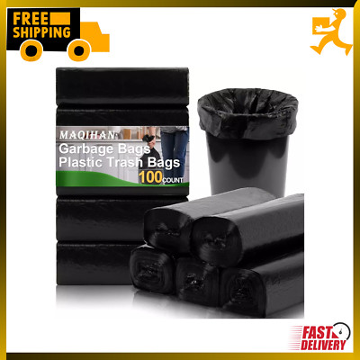 Trash Bags Bulk - 100 Count Garbage Bags 4 Gallon Trash Bag Small Trash Can Bags