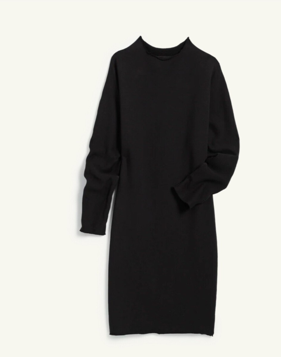 Frank & Eileen Izzie Black Sweatshirt Party Dress Triple Fleece Sz Small