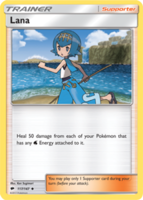 1x Lana 117/147 REVERSE HOLO Burning Shadows Pokemon TCG Card NM