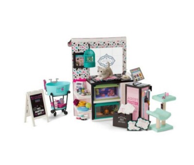 American Girl Pet Boutique Truly Me Complete Set Kitten, Fish Pet Bath Tub New 