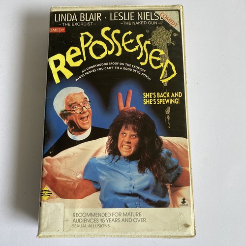 Repossessed (VHS, 1990) Roadshow Clamshell Video Ex Rental The Exorcist Comedy - Picture 2 of 7
