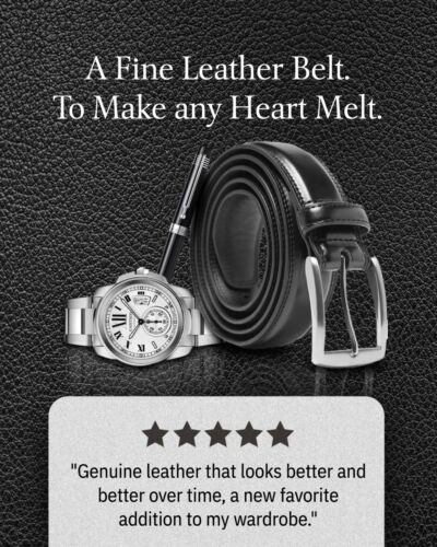 Mens Belt Genuine Leather Belts For Men Dress Belt for Mens Many Colors & Sizes - Picture 10 of 47