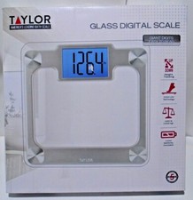 Taylor 7606 Glass Digital Scale W/ Giant Easy Read Digits Large Display 12"x12"