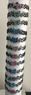 NEW 100 pcs Tattoo Bracelet Choker Polymer Clay Butterfly Assorted Wholesale
