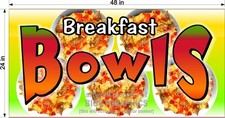2' X 4' VINYL BANNER BREAKFAST BOWLS NEW FULL COLOR GRAPHIC